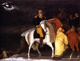 George Washington med sin armé korsar Delaware