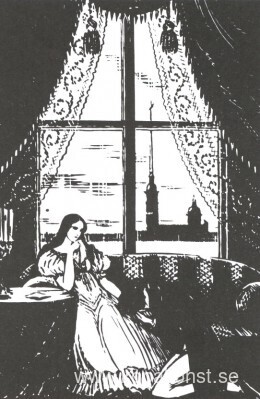 En illustration från A. Pushkins "Eugene Onegin"